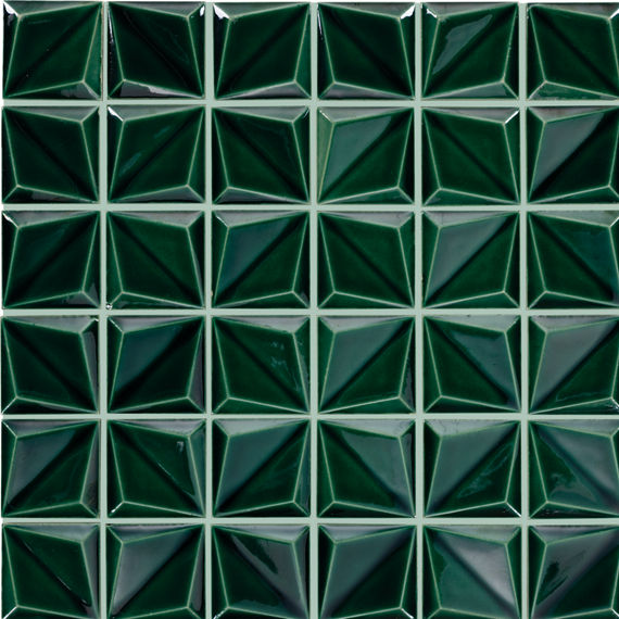 Daltile Artefino Vintage 12" x 12" Floret Mosaic 12" x 11" Jade
