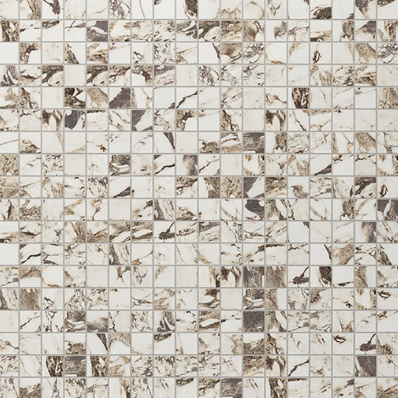 Daltile Panoramic Duet 2" x 2" Straight Joint Mosaic 12" x 24" Matte Calacatta Aries