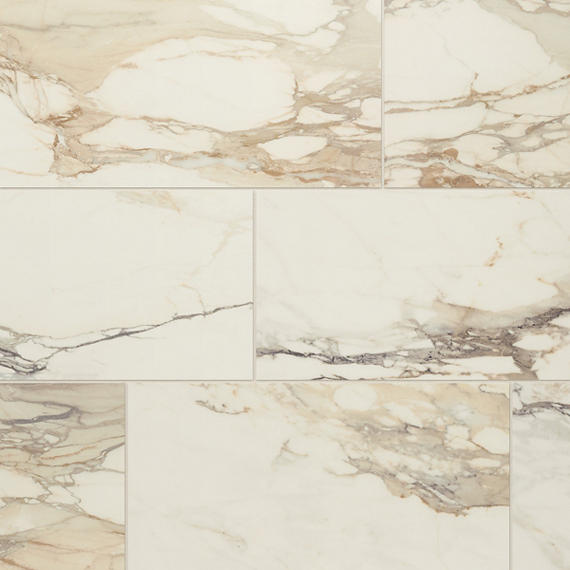 Daltile Panoramic Duet 24" x 48" Polished Calacatta Topaz