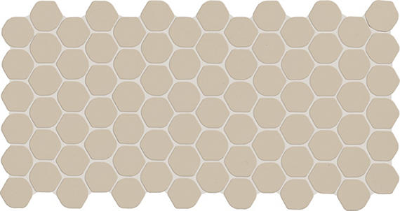 Daltile Keystones 2" Hex Organic Mosaic 12" x 24" Matte Urban Putty