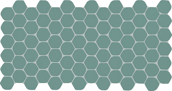 Daltile Keystones 2" Hex Organic Mosaic 12" x 24" Matte Aegean