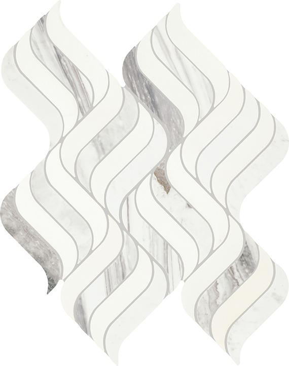 Daltile Eclessia Marble 14" x 18" Wave Polished Volakas Blend