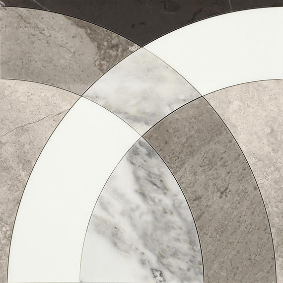 Daltile Eclessia Marble 12" x 12" Arches Polished Arabescato Argento Blend