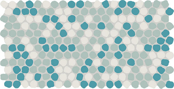Daltile Keystones 1" Organic Penny Mosaic 12" x 22" Matte Deep Sea Blend