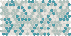 Daltile Keystones 1" Organic Penny Mosaic 12" x 22" Matte Deep Sea Blend