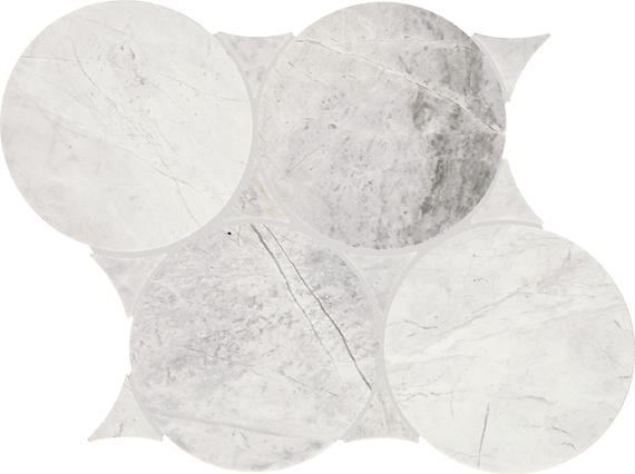 Daltile Eclessia Marble 10" x 12" Circle Mosaic Polished Cristallo