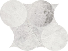 Daltile Eclessia Marble 10" x 12" Circle Mosaic Polished Cristallo