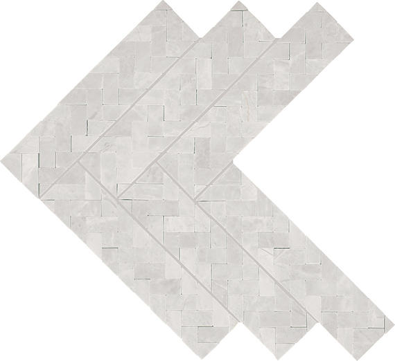 Daltile Eclessia Marble 14" x 15" Double Herringbone Cristallo