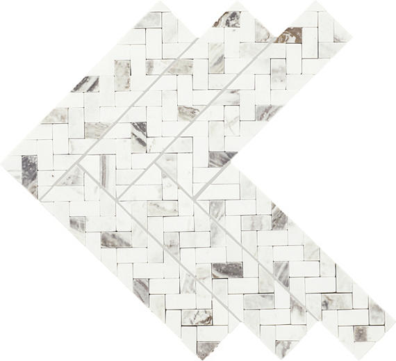 Daltile Eclessia Marble 14" x 15" Double Herringbone Volakas