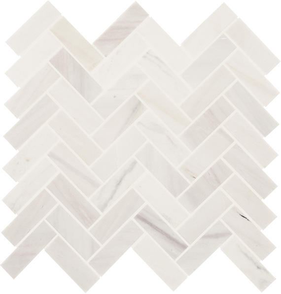 Daltile Eclessia Marble 1" x 3" Herringbone Mosaic 13" x 14" Pacifica