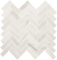 Daltile Eclessia Marble 1" x 3" Herringbone Mosaic 13" x 14" Pacifica