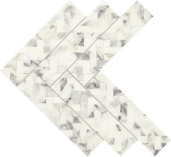 Daltile Eclessia Marble 13" x 14" Double Herringbone Arabescato Argento