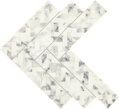 Daltile Eclessia Marble 13" x 14" Double Herringbone Arabescato Argento