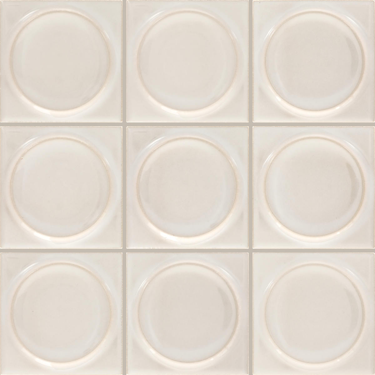 Daltile Nu Bare 4" x 4" Circle Glossy Bone