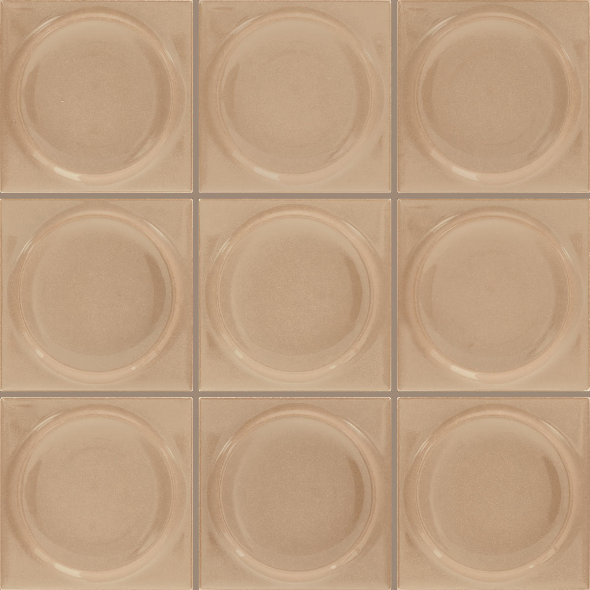 Daltile Nu Bare 4" x 4" Circle Glossy Caramel