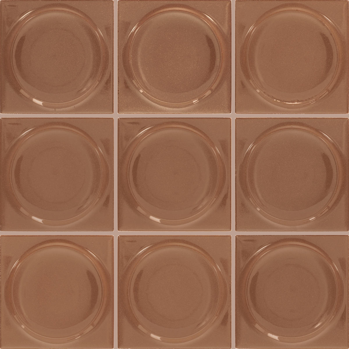 Daltile Nu Bare 4" x 4" Circle Glossy Cocoa