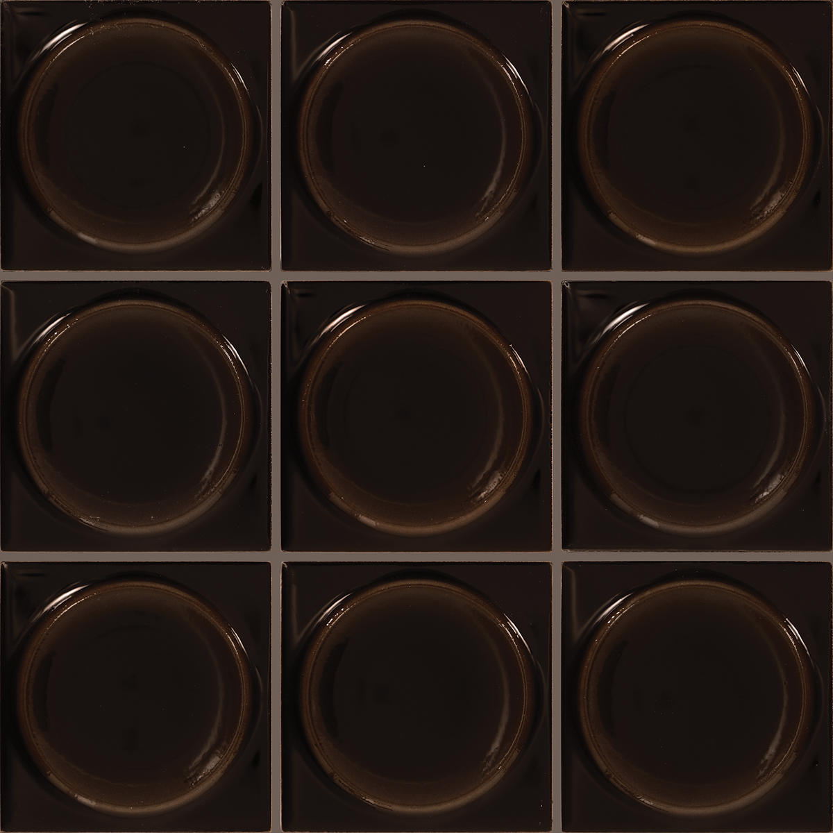 Daltile Nu Bare 4" x 4" Circle Glossy Ebony