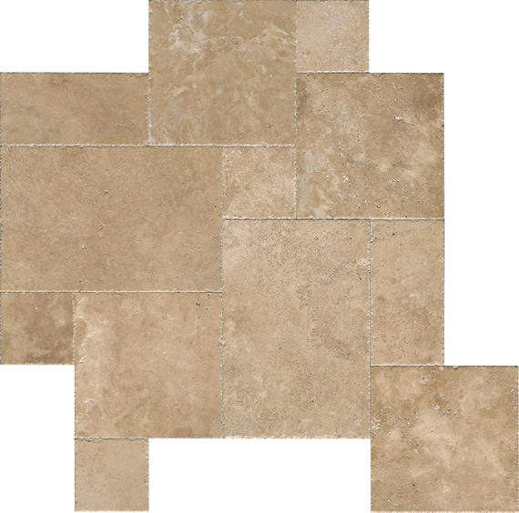 Daltile Travertine Versaille Pattern Chiseled Brushed Sonoma