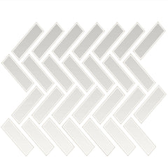 Daltile Color Wheel Mosaic 1" X 3" Herringbone Glossy Arctic White