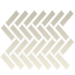 Daltile Color Wheel Mosaic 1" X 3" Herringbone Glossy Biscuit