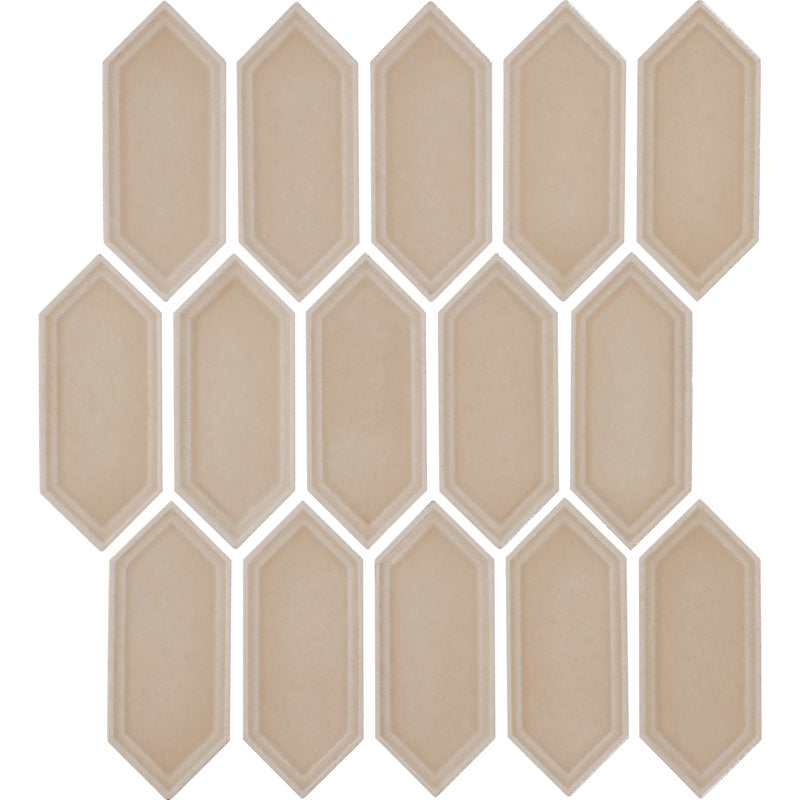 Daltile Luminique 2" x 5" Picket Mosaic 12" x 11" Glossy Dune