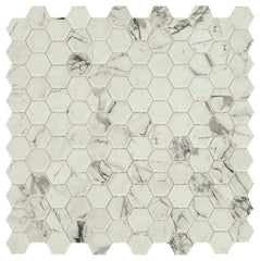Daltile Uptown Glass 11" X 12" Hexagon Mosaic 1" Matte Posh Resort