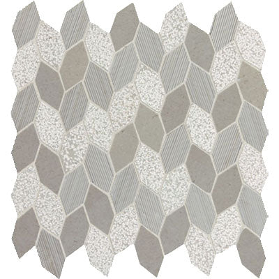 American Olean Candora Linear Leaf Mosaic Mix Finish Demure Gray