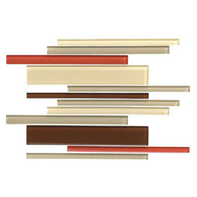 American Olean Color Appeal 12" X 16.75" Glass Blends - Random Interlock Earth Fire