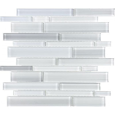 Chesapeake Fused Glass Random Strip Mosaic Ice