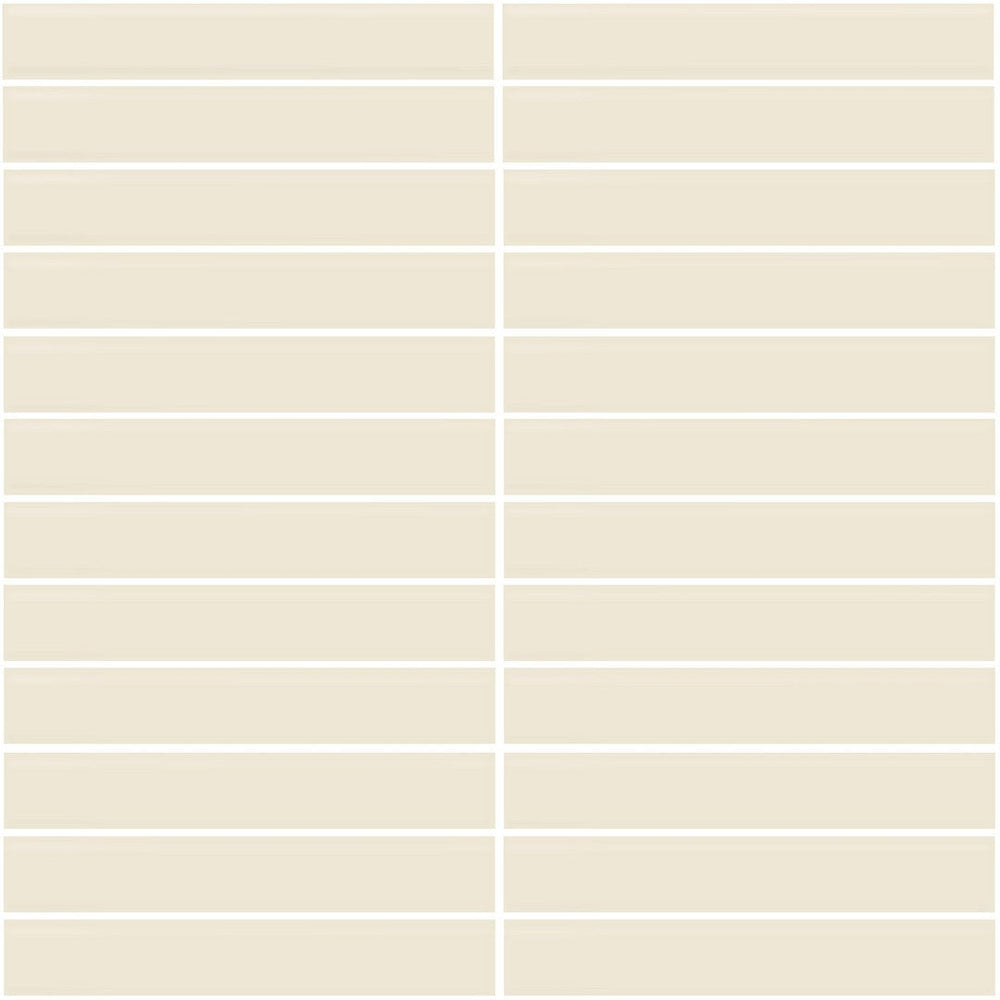 Daltile Color Wheel Mosaic 1'' x 6'' Straight 12'' x 10'' Glossy Biscuit