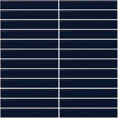 Daltile Color Wheel Mosaic 1'' x 6'' Straight 12'' x 10'' Glossy Navy