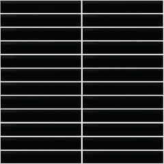 Daltile Color Wheel Mosaic 1'' x 6'' Straight 12'' x 10'' Matte Matte Black
