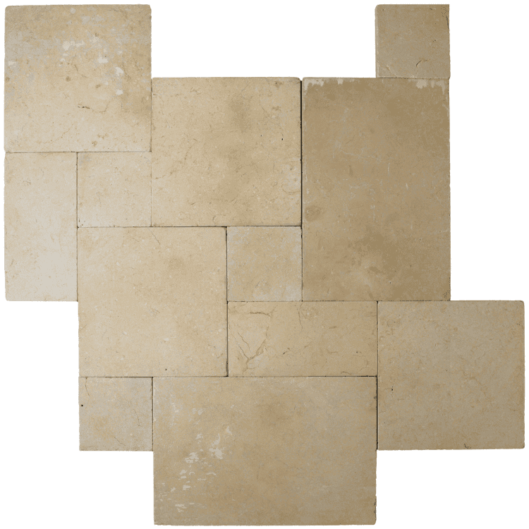 Bedrosians Travertine 3cm Paver Set 8" x 8" - 8" x 16" - 16" x 16" - 16" x 24" Marigold