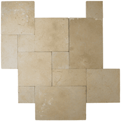 Bedrosians Travertine 3cm Paver Set 8" x 8" - 8" x 16" - 16" x 16" - 16" x 24" Marigold