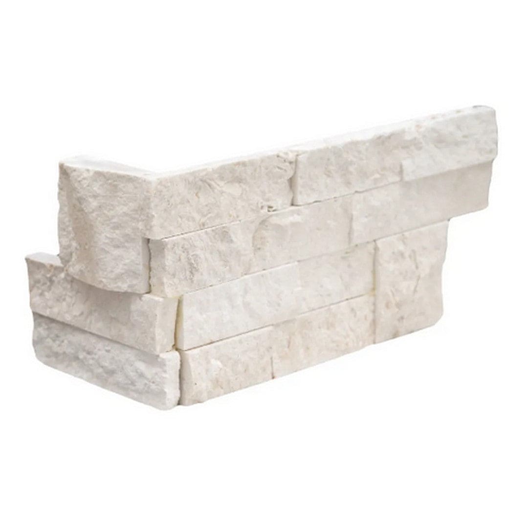 MS International Rockmount 6" x 18" Ledger Corner Mayra White Limestone