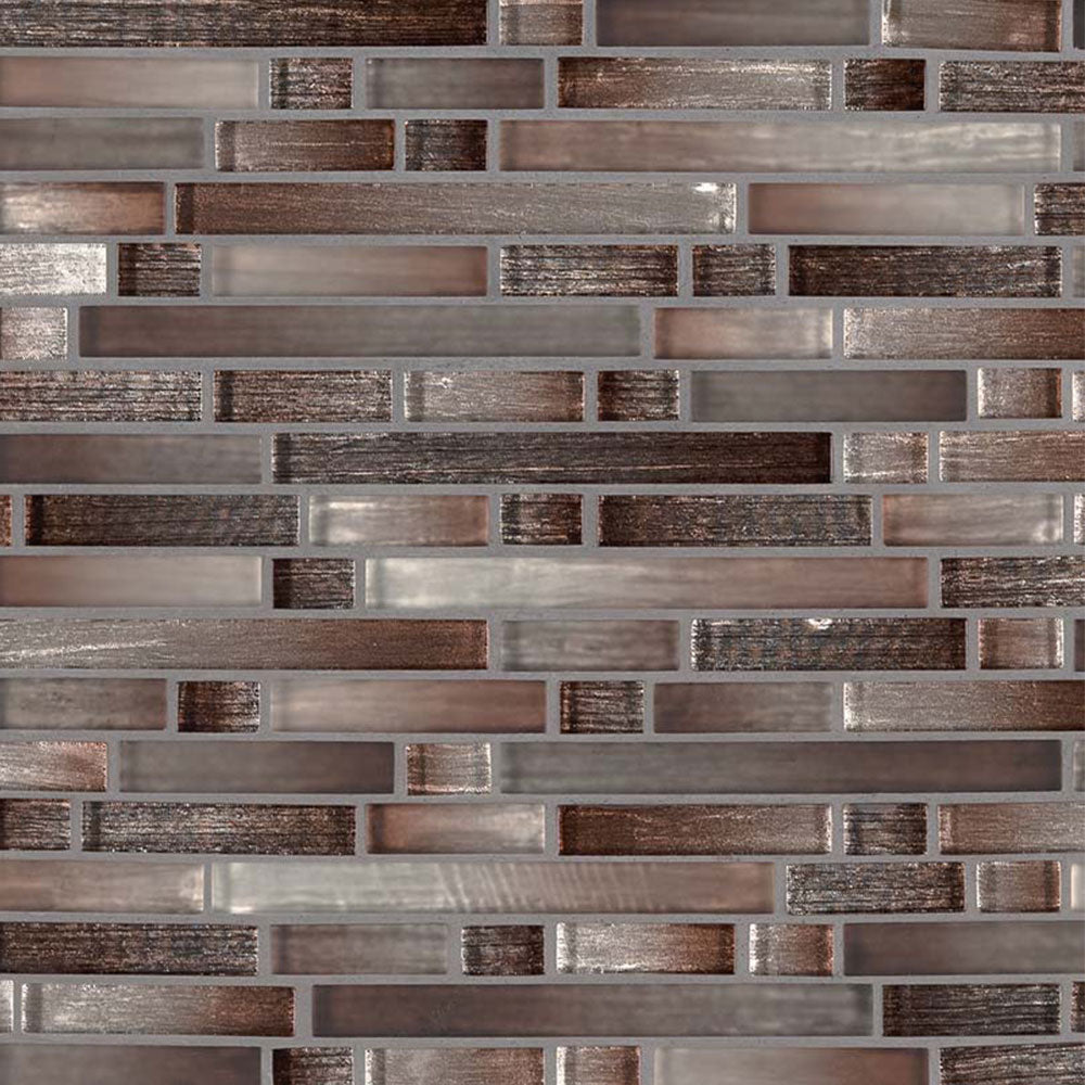 MS International Decorative Mosaic 12" x 12" Interlocking Akaya Copper
