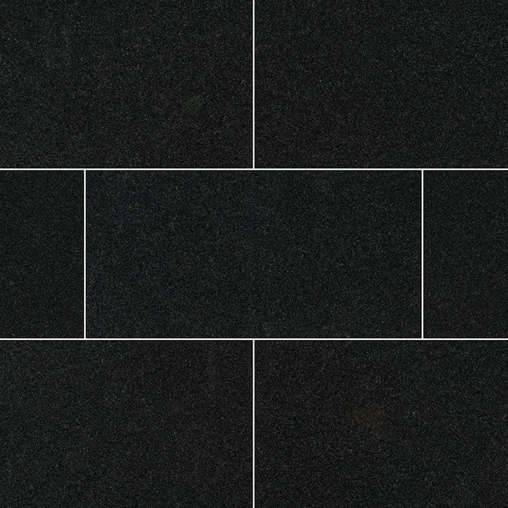 MS International Natural Stone Granite 12" x 24" Honed Premium Black