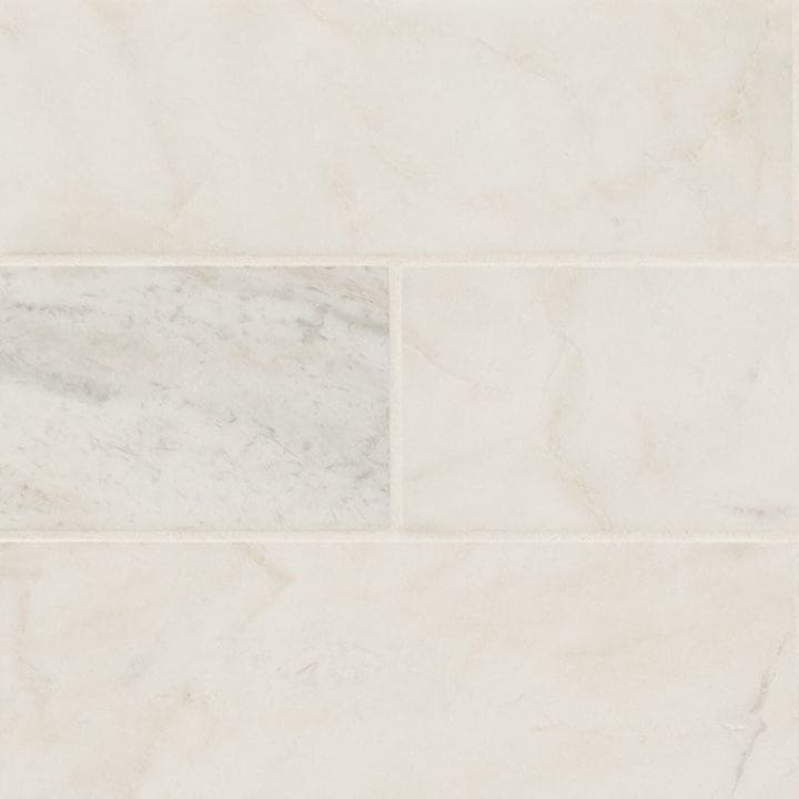 MS International Natural Stone Marble 4" x 12" Honed Venato White