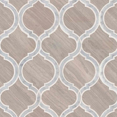 MS International Decorative Mosaic 12" x 12" Arabesque White Quarry  Savona