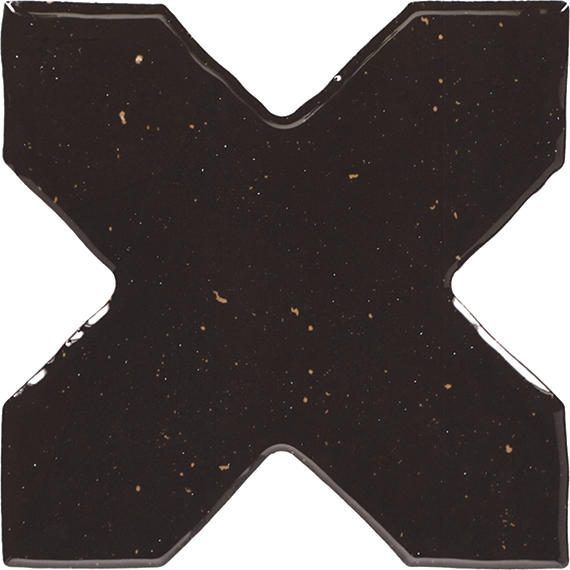 Marazzi Constellaire 6" x 6" Cross Handcrafted Glossy Eclipse