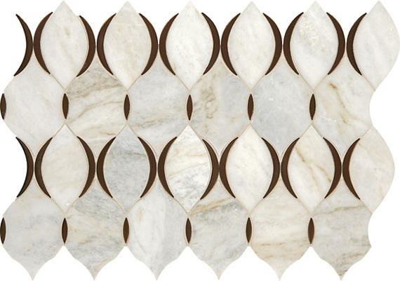 Marazzi Predella 7.25" x 11.12" Straight Edge Mosaic 11" x 7" Polished Lumen White Blend