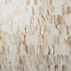 Marazzi Editorial 2" x 5" Fish Scale Mosiac 10" x 11" Polished Mirabella Gold
