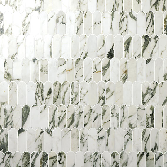 Marazzi Editorial 2" x 5" Fish Scale Mosiac 10" x 11" Polished Vireo Balmain