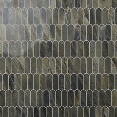 Marazzi Editorial 2" x 5" Fish Scale Mosiac 10" x 11" Polished Emerald Cavalli
