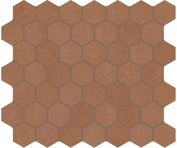 Marazzi Moroccan Concrete 1.5" Hexagon Mosaic Terra Cotta