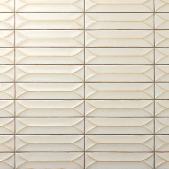 Marazzi Terramater 3.5" x 15" Wave Crest Glossy Vanilla