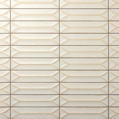 Marazzi Terramater 3.5" x 15" Wave Crest Glossy Vanilla