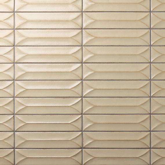 Marazzi Terramater 3.5" x 15" Wave Crest Glossy Dune