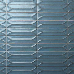 Marazzi Terramater 3.5" x 15" Wave Crest Glossy Laguna