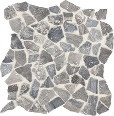 American Olean Presario 12" X 12" Pebble Mosaic Meta Silver